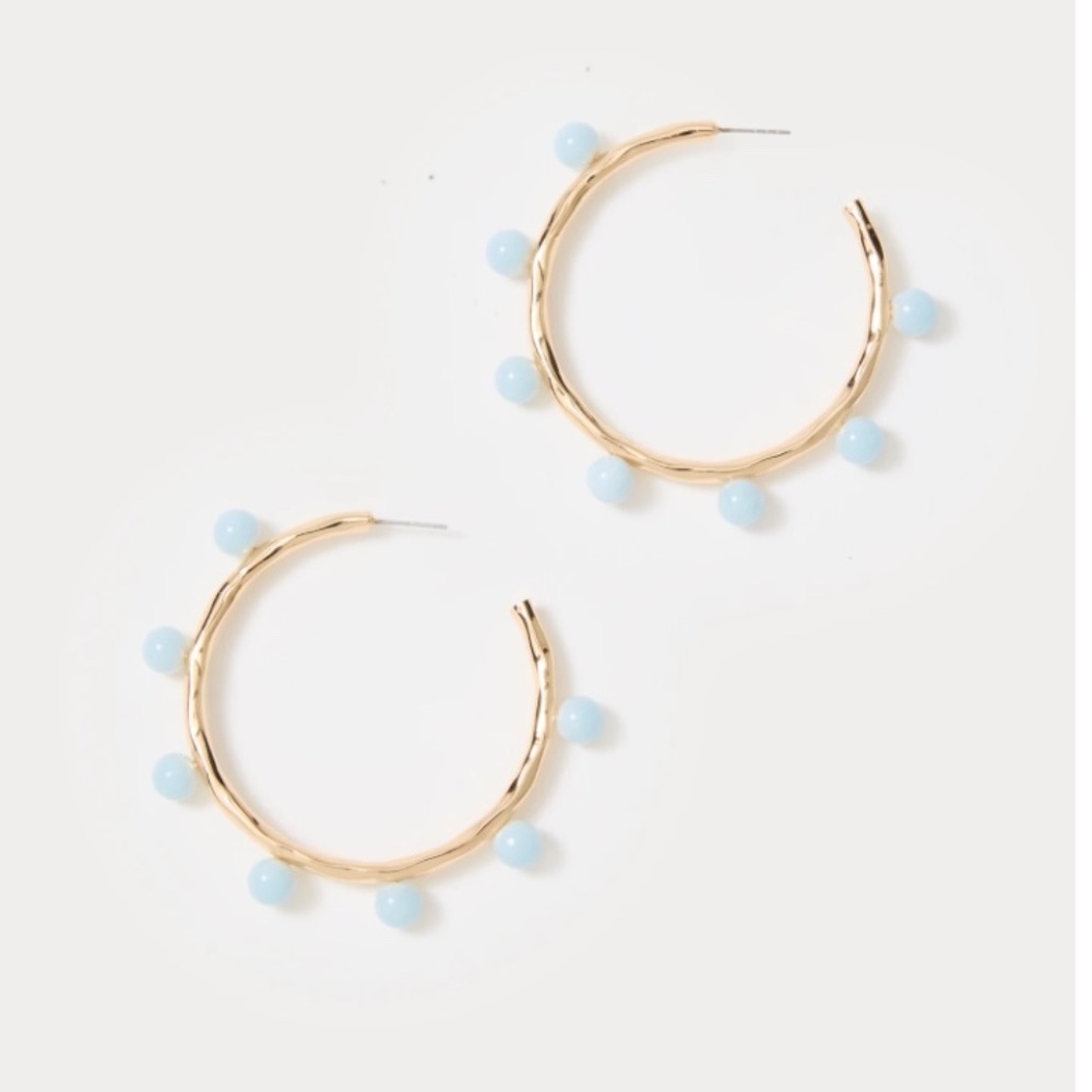 Lilly Pulitzer Wave N Sea Hoop Earrings. Color: Bluette  NWT